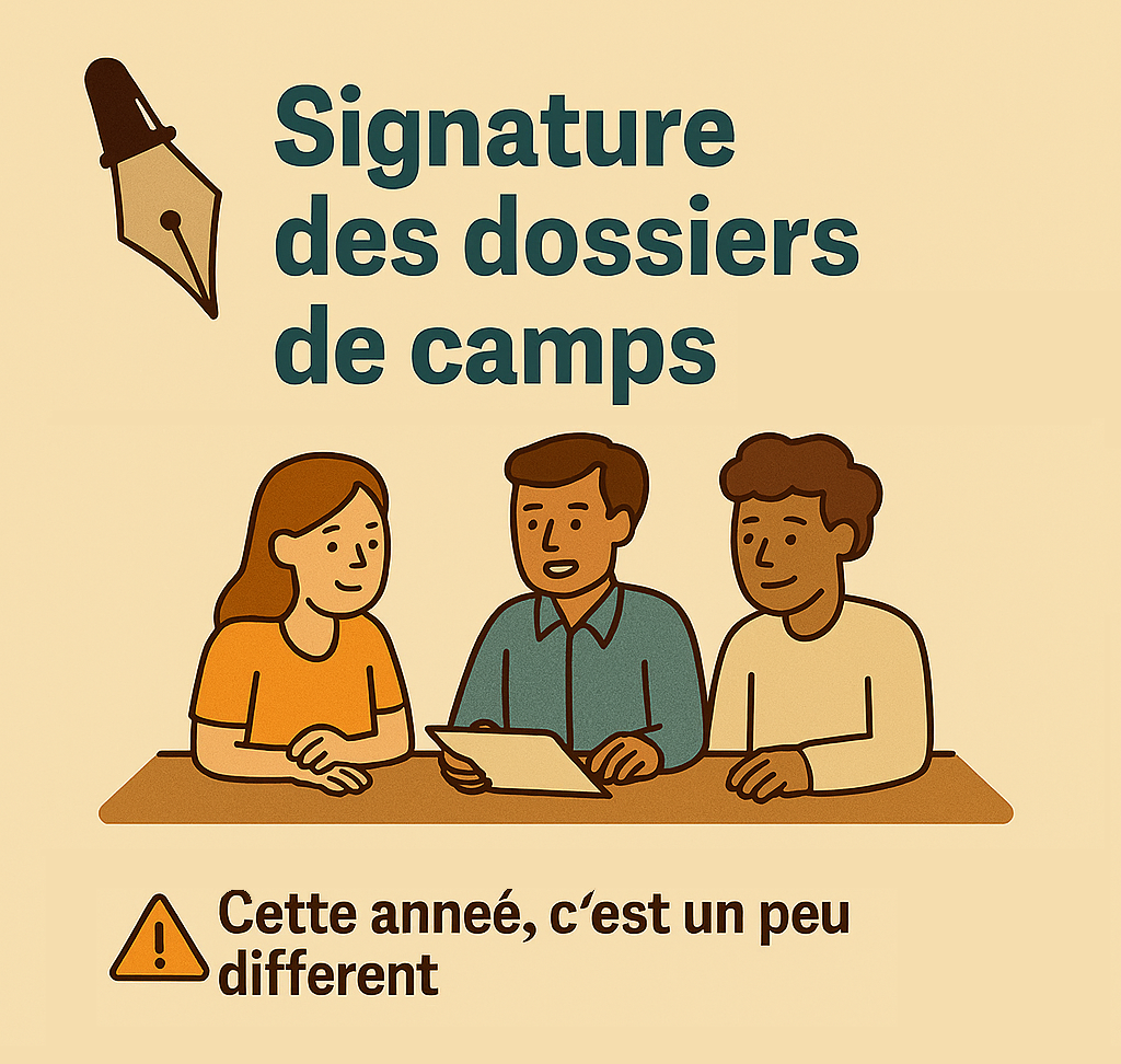 La signature des dossiers de camp