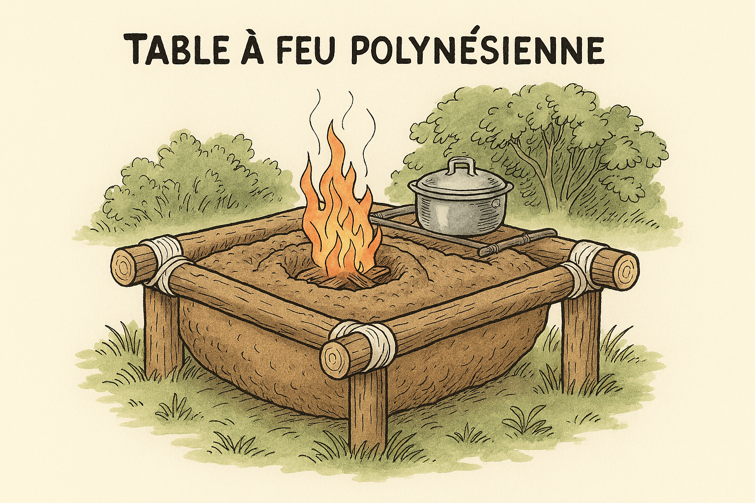 Froissartage – Fabriquer une table à feu Polynésienne